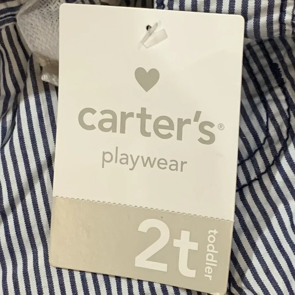 Carters Playwear Toddler Stripe Woven Shorts 2T New wth Tags Navy White Adorable